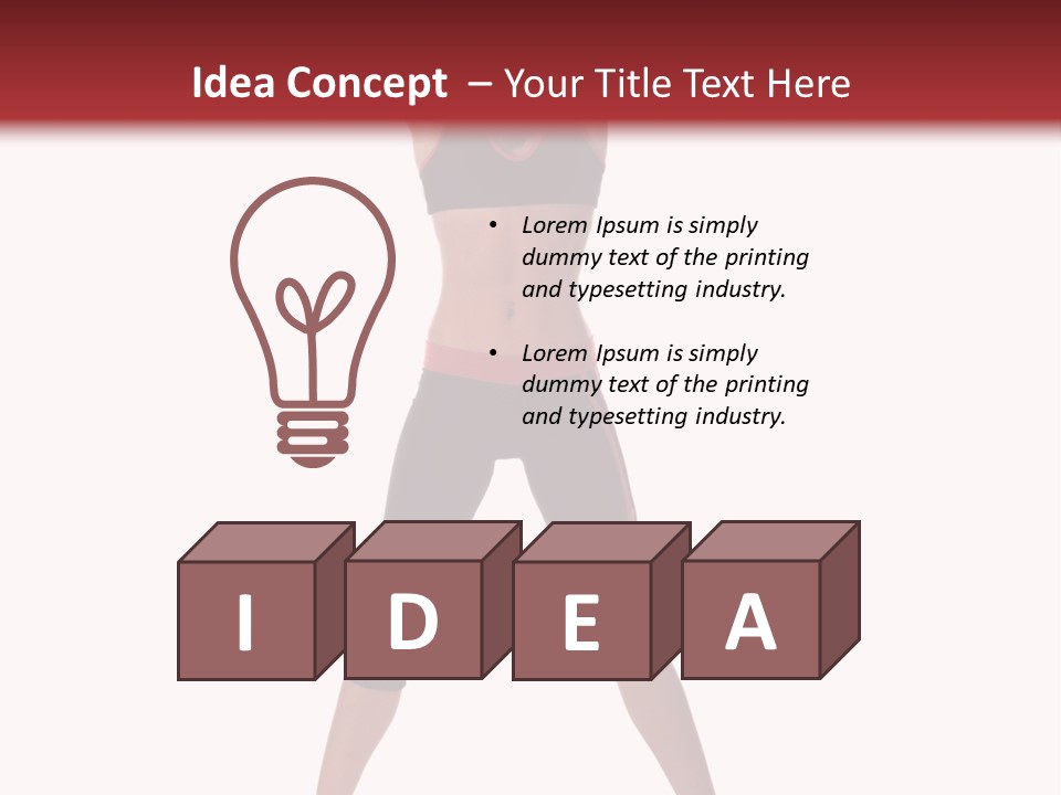 Young Woman Working Out In The Gym Stretches And Raises A Medicine Ball Above Her Head PowerPoint Template