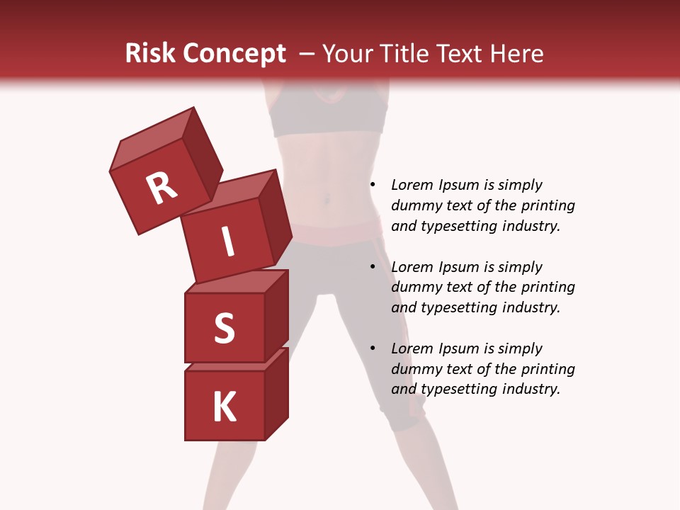 Young Woman Working Out In The Gym Stretches And Raises A Medicine Ball Above Her Head PowerPoint Template