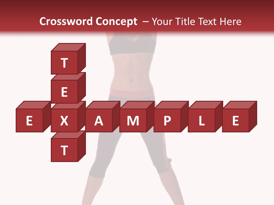 Young Woman Working Out In The Gym Stretches And Raises A Medicine Ball Above Her Head PowerPoint Template