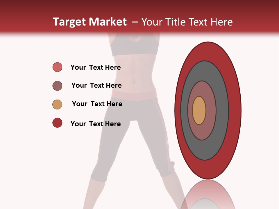 Young Woman Working Out In The Gym Stretches And Raises A Medicine Ball Above Her Head PowerPoint Template