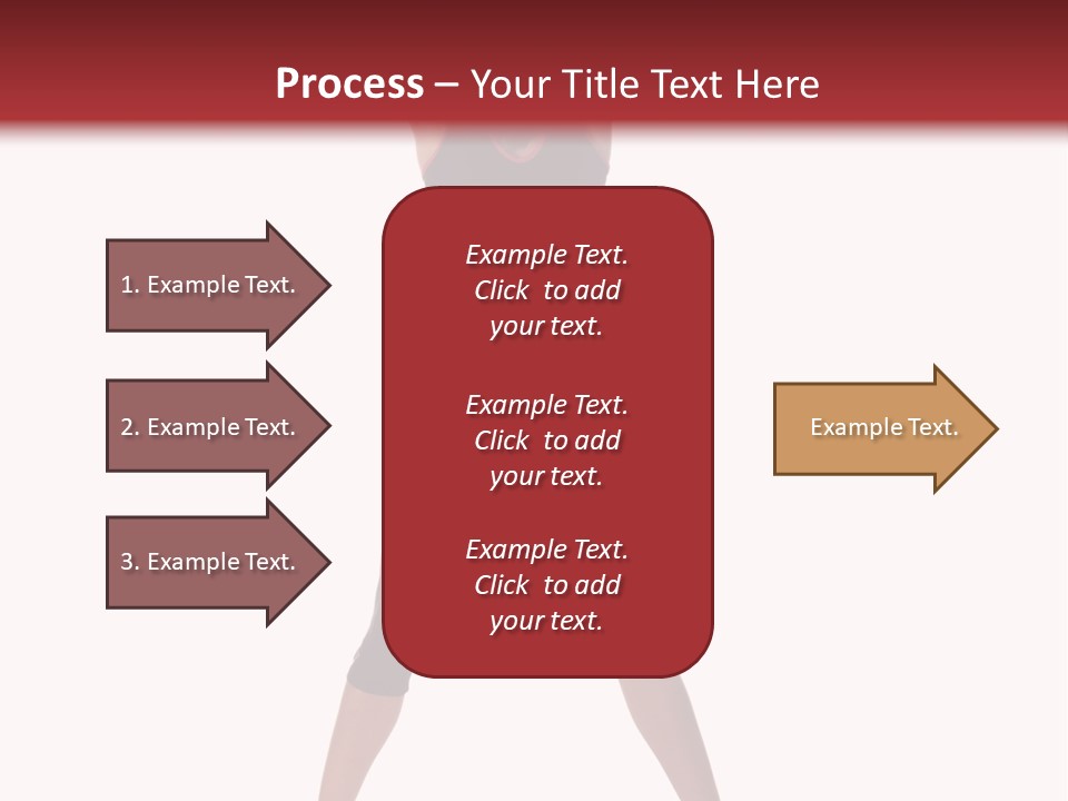 Young Woman Working Out In The Gym Stretches And Raises A Medicine Ball Above Her Head PowerPoint Template