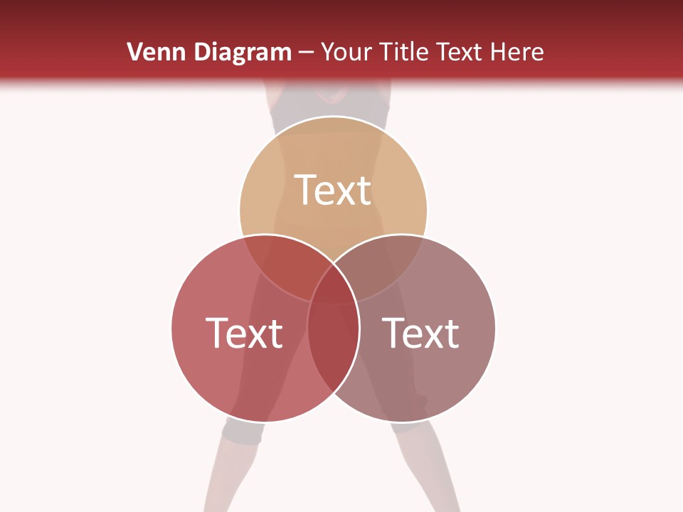 Young Woman Working Out In The Gym Stretches And Raises A Medicine Ball Above Her Head PowerPoint Template