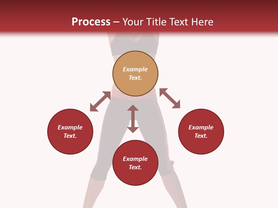 Young Woman Working Out In The Gym Stretches And Raises A Medicine Ball Above Her Head PowerPoint Template