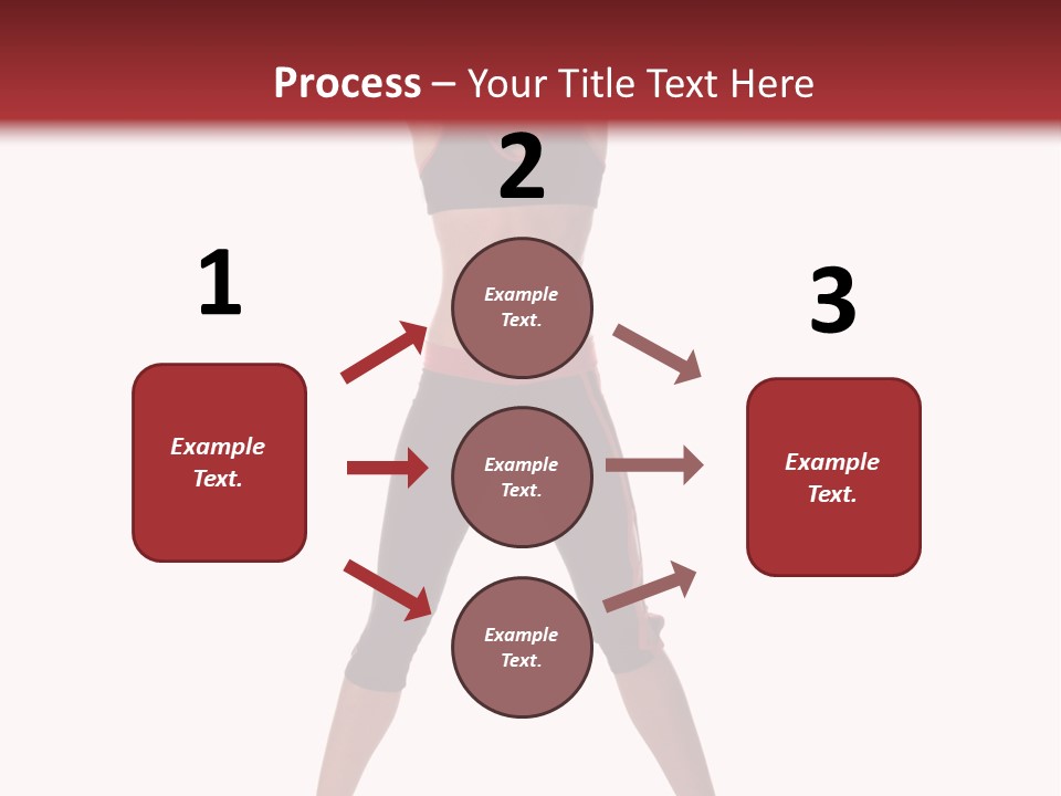 Young Woman Working Out In The Gym Stretches And Raises A Medicine Ball Above Her Head PowerPoint Template