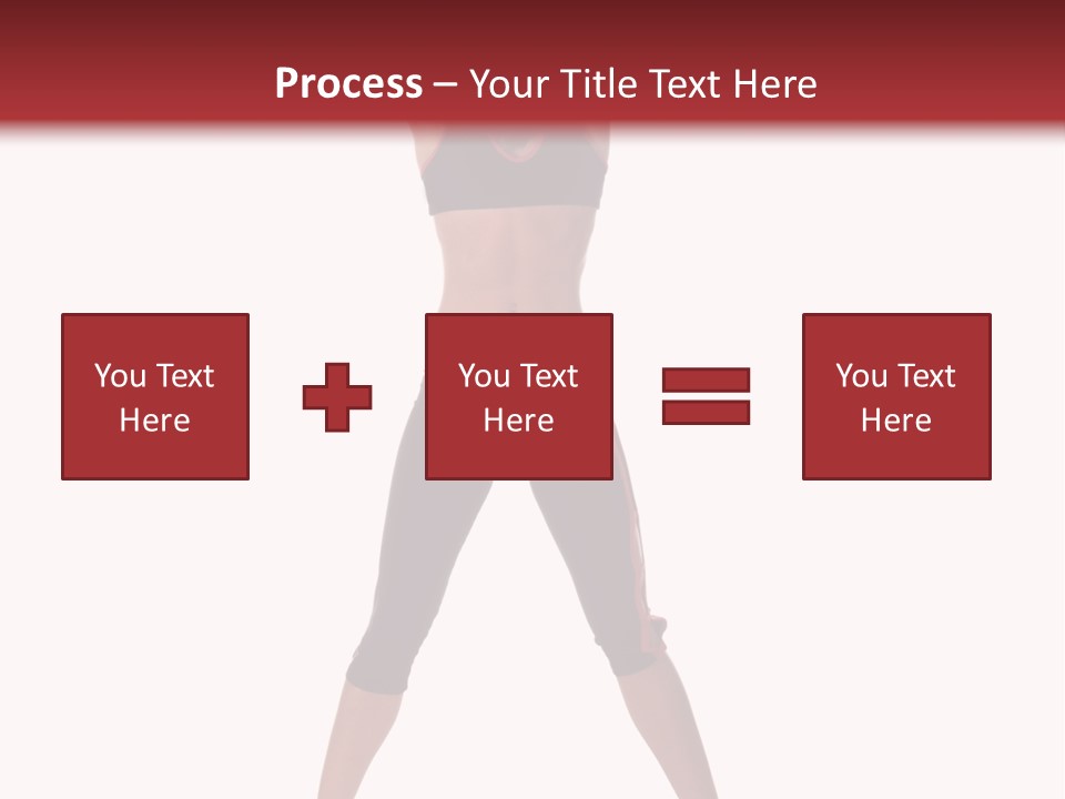 Young Woman Working Out In The Gym Stretches And Raises A Medicine Ball Above Her Head PowerPoint Template