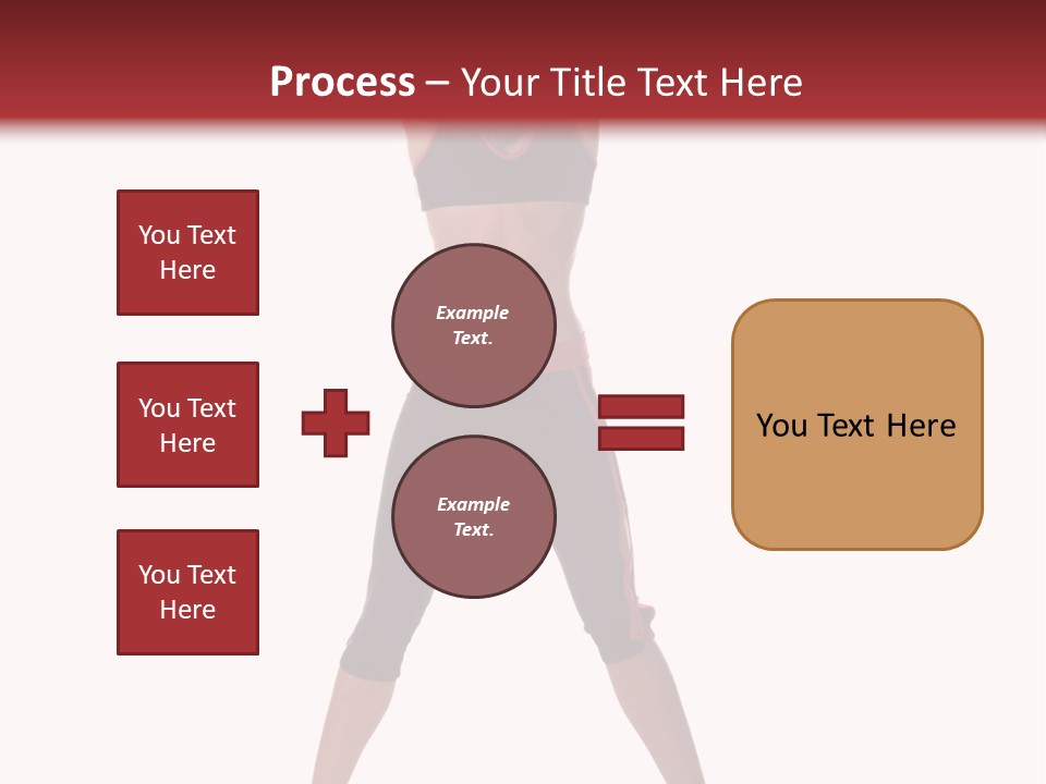 Young Woman Working Out In The Gym Stretches And Raises A Medicine Ball Above Her Head PowerPoint Template