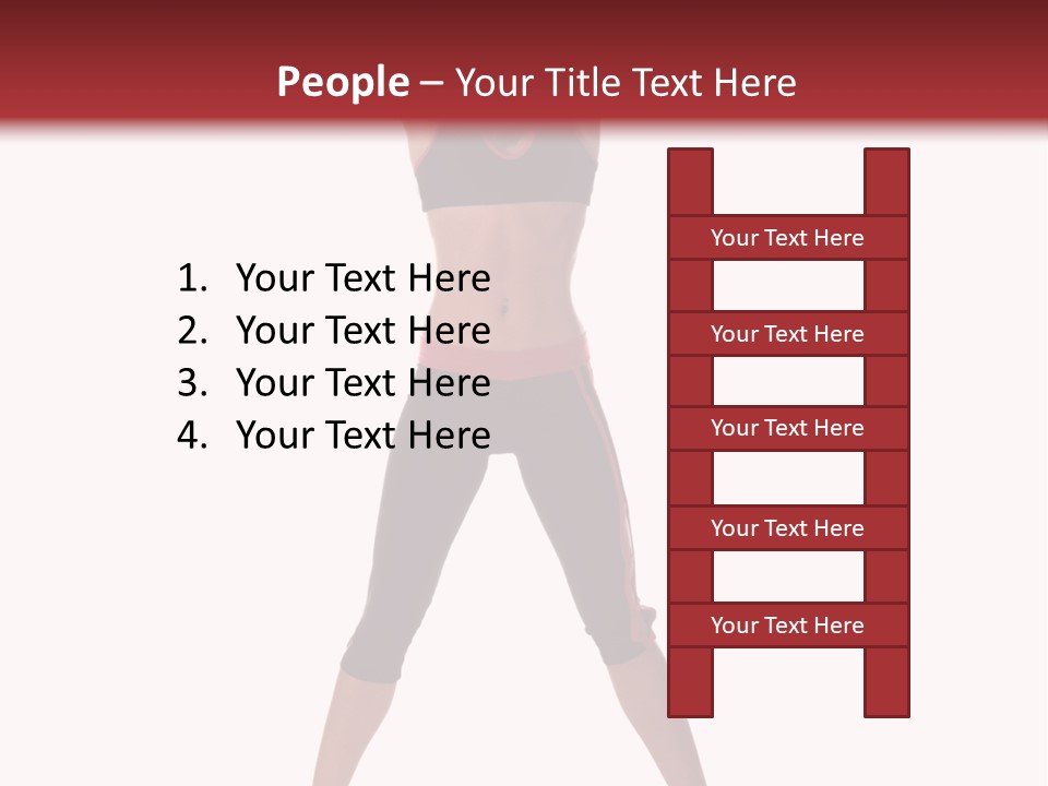 Young Woman Working Out In The Gym Stretches And Raises A Medicine Ball Above Her Head PowerPoint Template