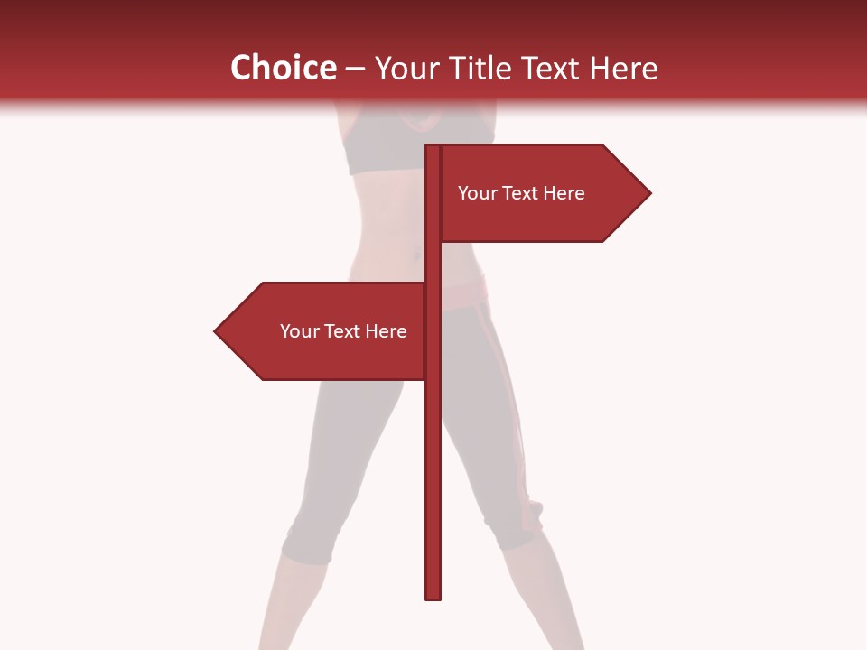 Young Woman Working Out In The Gym Stretches And Raises A Medicine Ball Above Her Head PowerPoint Template