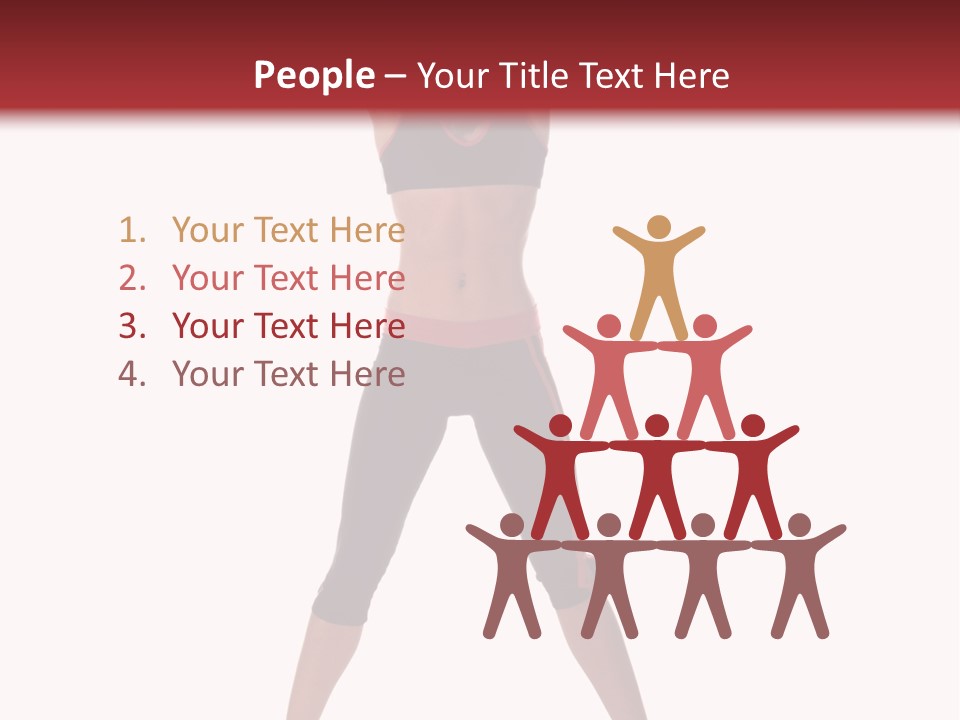 Young Woman Working Out In The Gym Stretches And Raises A Medicine Ball Above Her Head PowerPoint Template