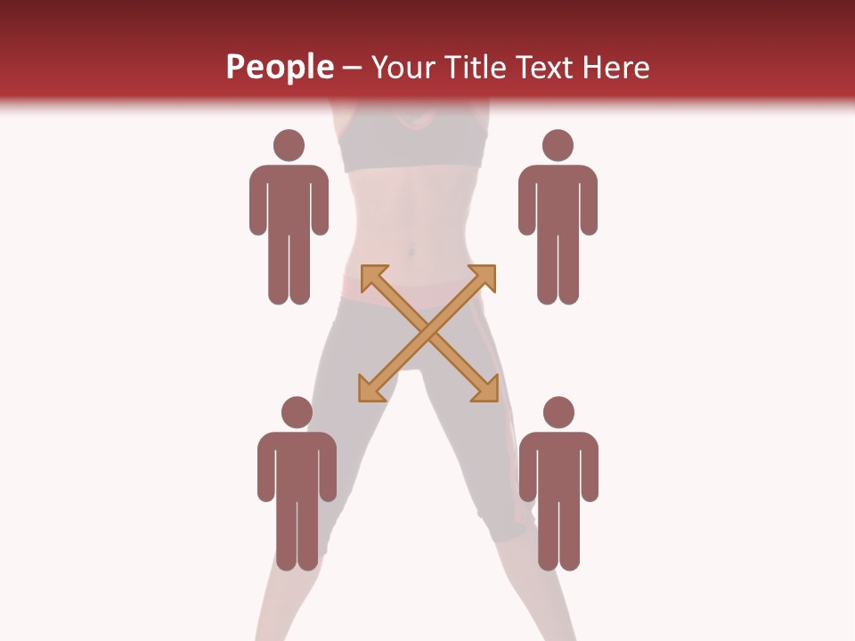 Young Woman Working Out In The Gym Stretches And Raises A Medicine Ball Above Her Head PowerPoint Template