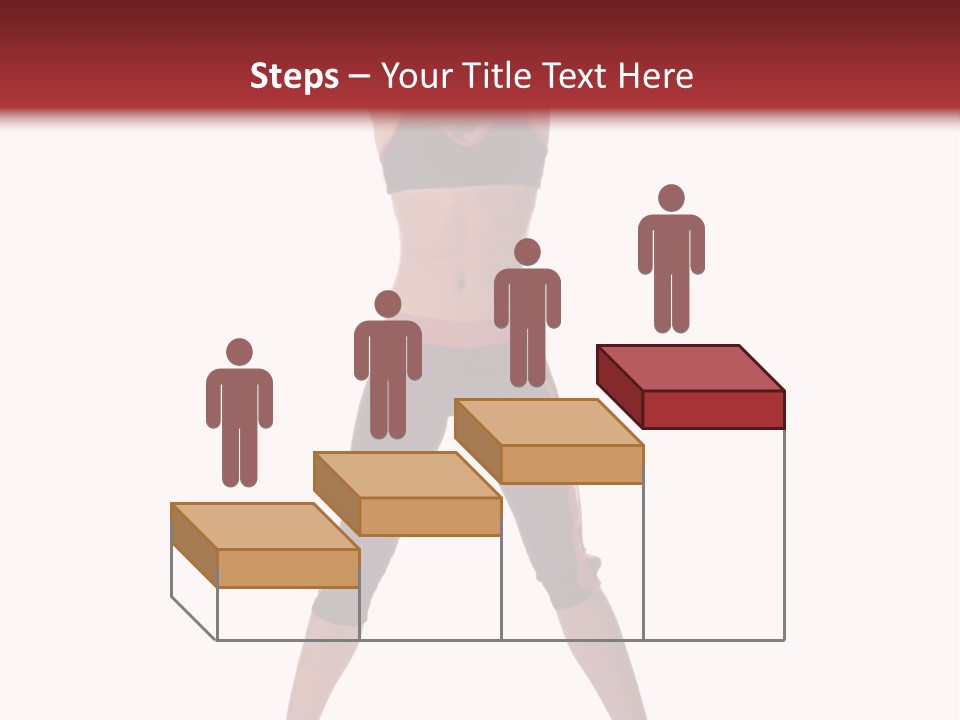 Young Woman Working Out In The Gym Stretches And Raises A Medicine Ball Above Her Head PowerPoint Template