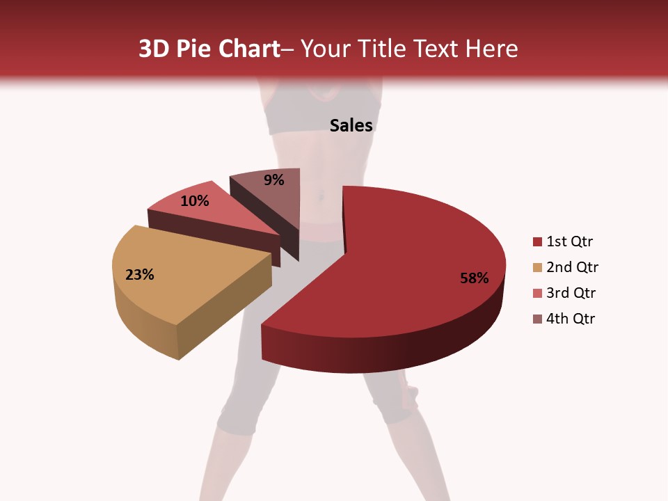 Young Woman Working Out In The Gym Stretches And Raises A Medicine Ball Above Her Head PowerPoint Template