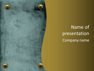 A Metal Plate With Gold Rivets On It PowerPoint Template