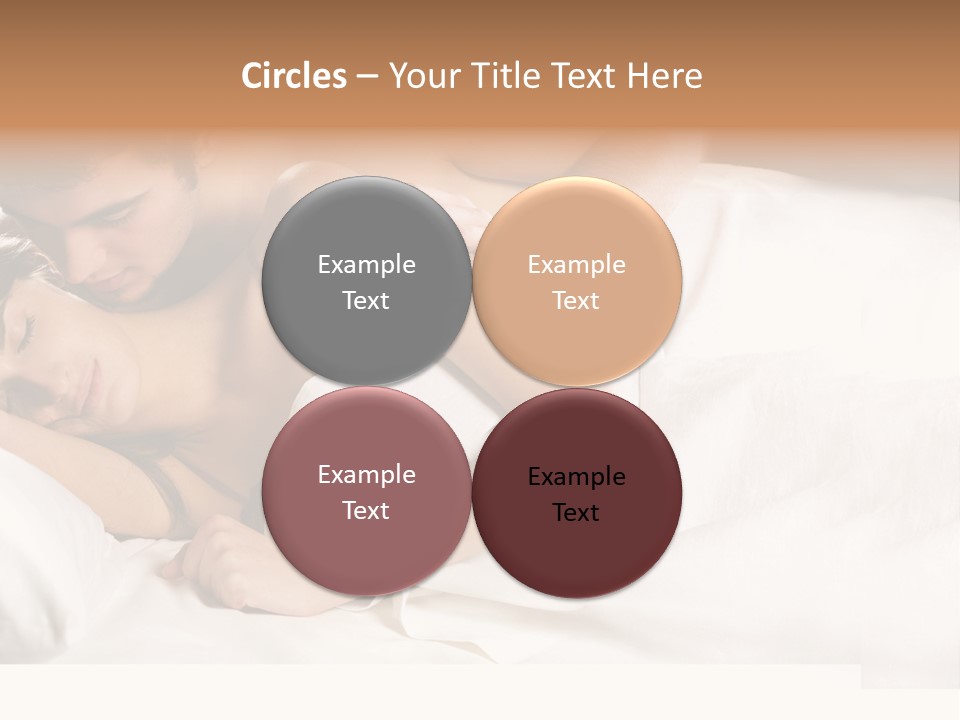 Young Couple Kissing And Hugging On The Bed In Bedroom PowerPoint Template