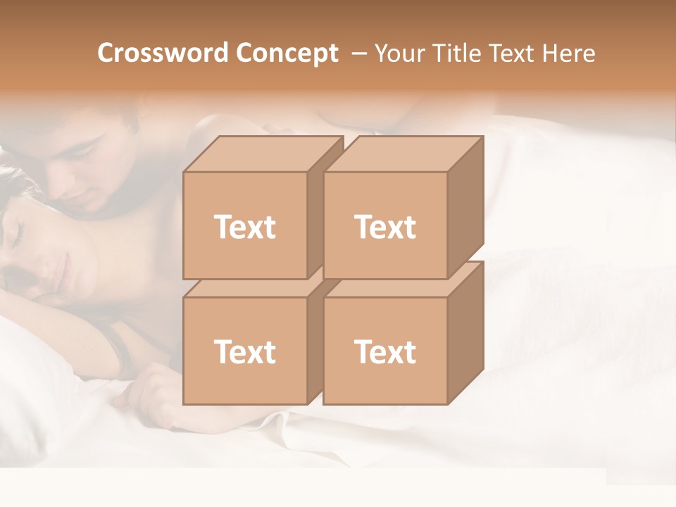 Young Couple Kissing And Hugging On The Bed In Bedroom PowerPoint Template