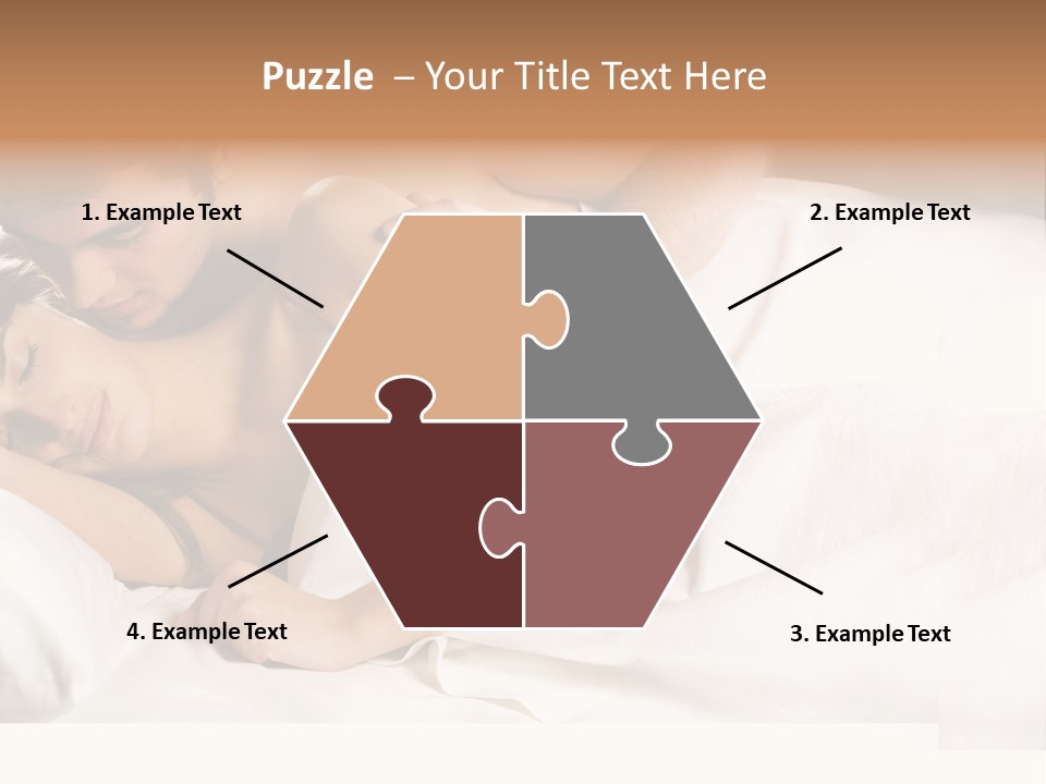 Young Couple Kissing And Hugging On The Bed In Bedroom PowerPoint Template