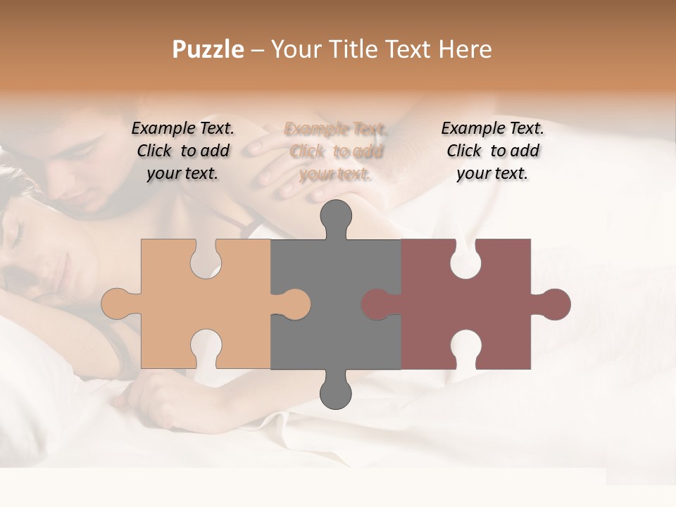 Young Couple Kissing And Hugging On The Bed In Bedroom PowerPoint Template