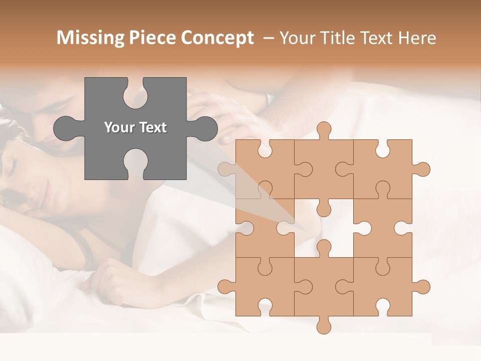 Young Couple Kissing And Hugging On The Bed In Bedroom PowerPoint Template