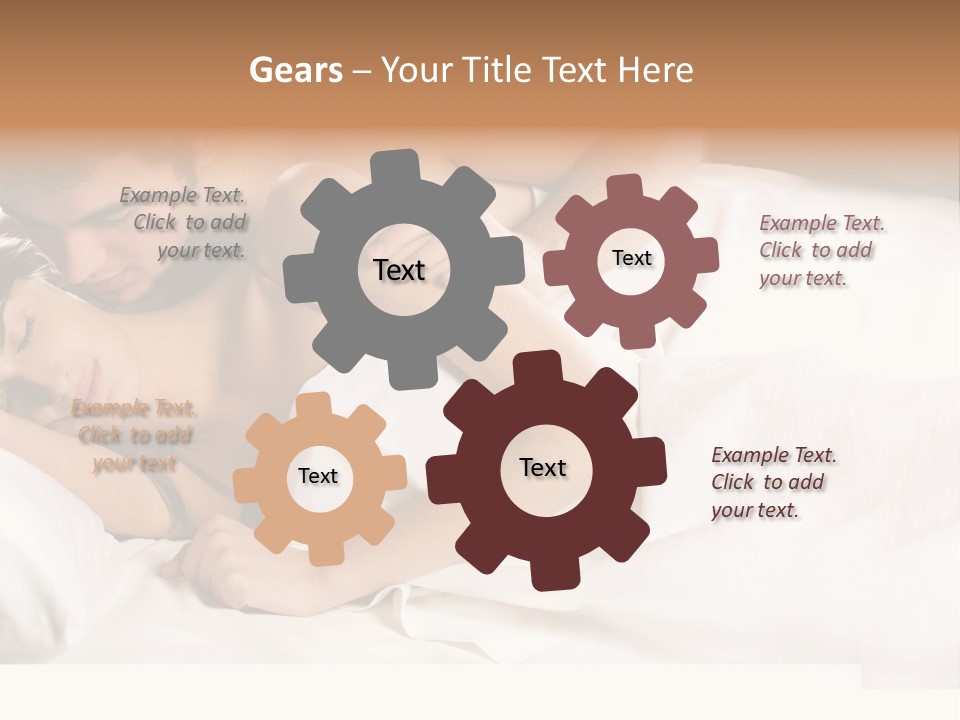 Young Couple Kissing And Hugging On The Bed In Bedroom PowerPoint Template