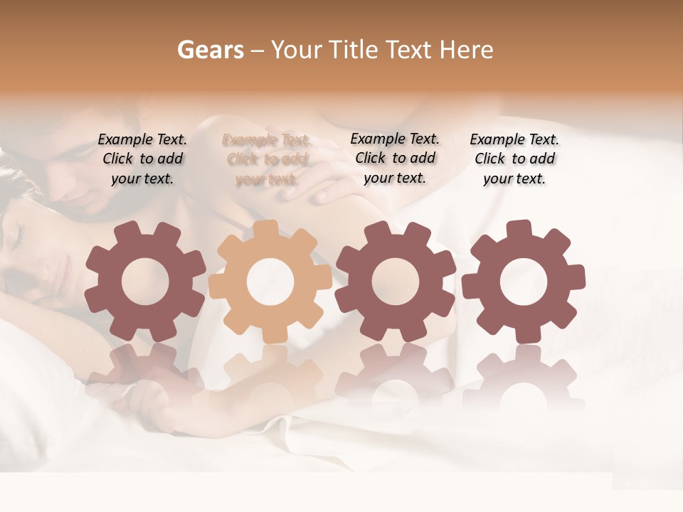 Young Couple Kissing And Hugging On The Bed In Bedroom PowerPoint Template