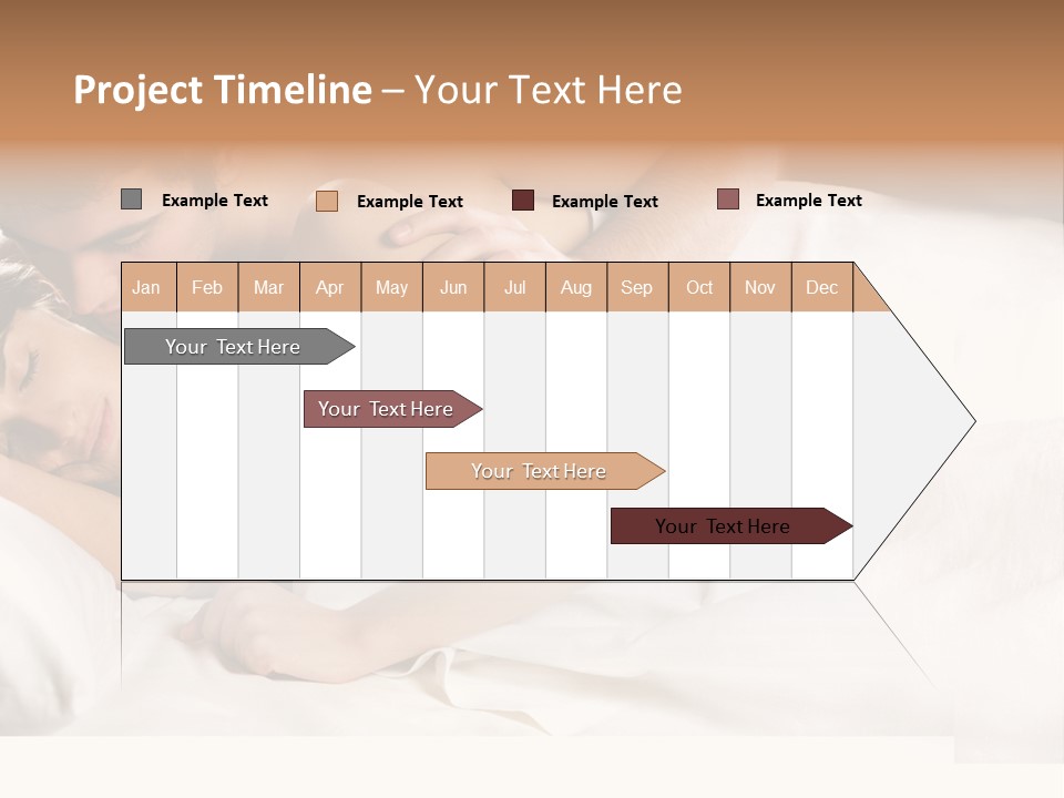 Young Couple Kissing And Hugging On The Bed In Bedroom PowerPoint Template