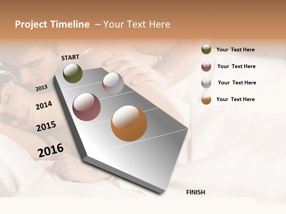 Young Couple Kissing And Hugging On The Bed In Bedroom PowerPoint Template