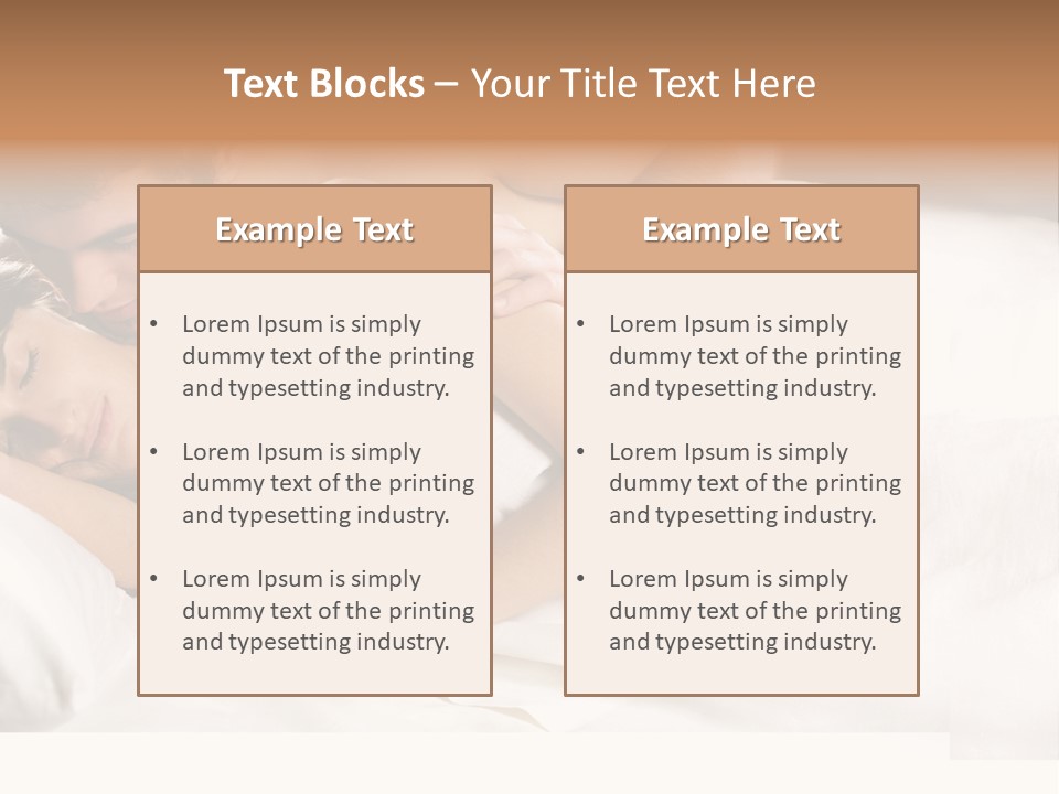 Young Couple Kissing And Hugging On The Bed In Bedroom PowerPoint Template