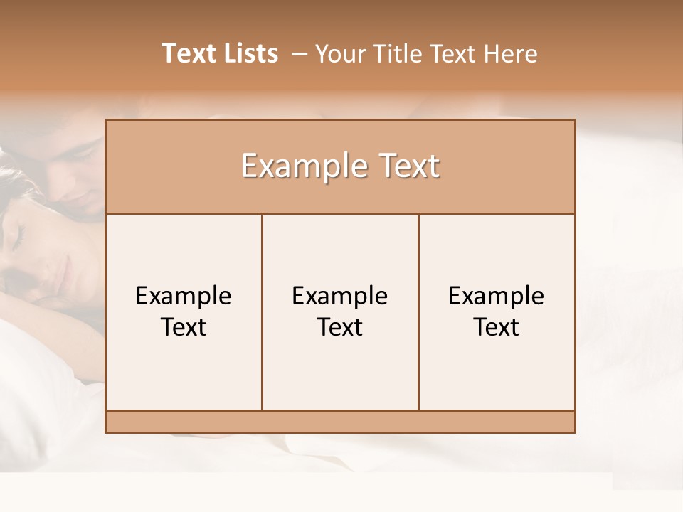 Young Couple Kissing And Hugging On The Bed In Bedroom PowerPoint Template