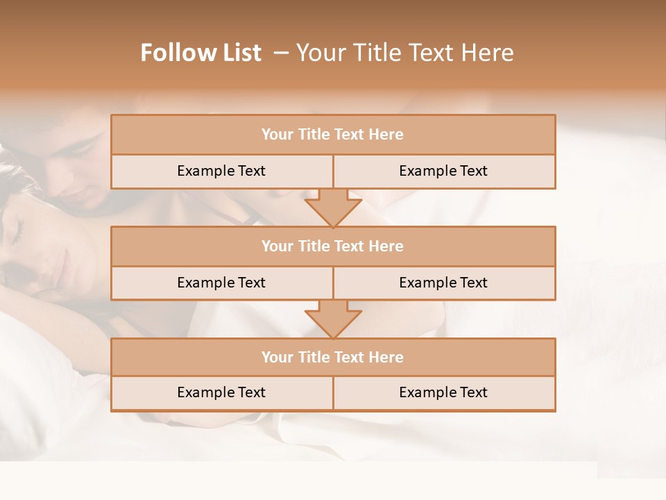 Young Couple Kissing And Hugging On The Bed In Bedroom PowerPoint Template