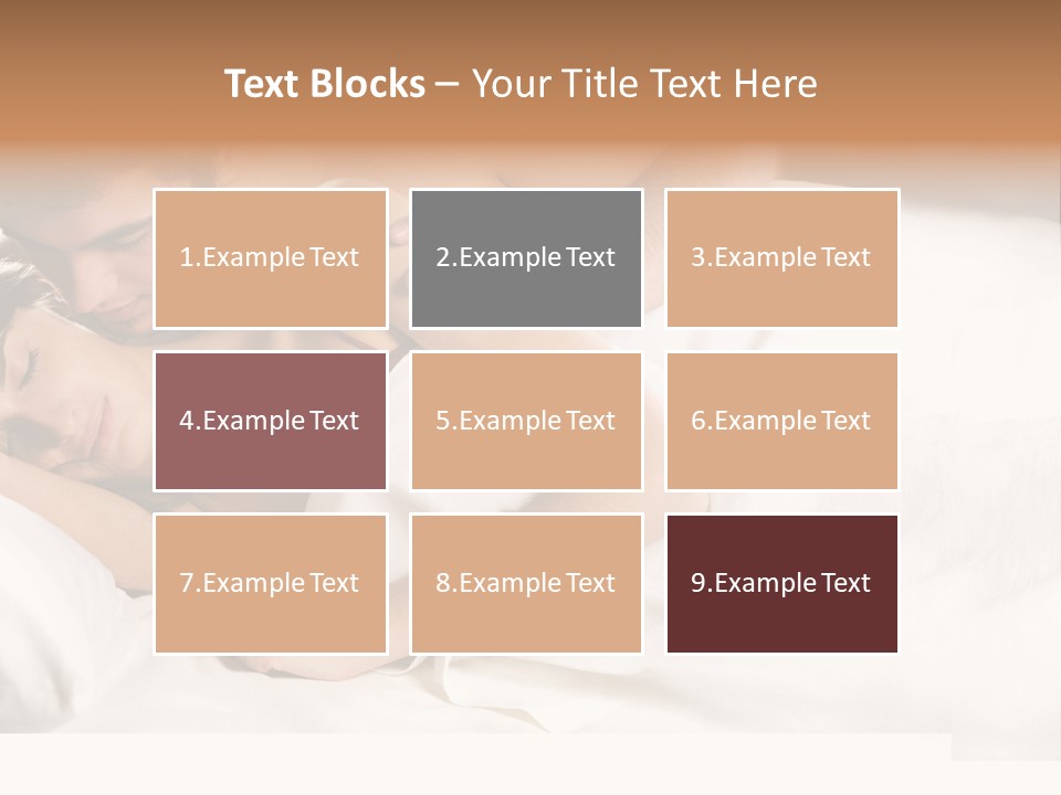 Young Couple Kissing And Hugging On The Bed In Bedroom PowerPoint Template