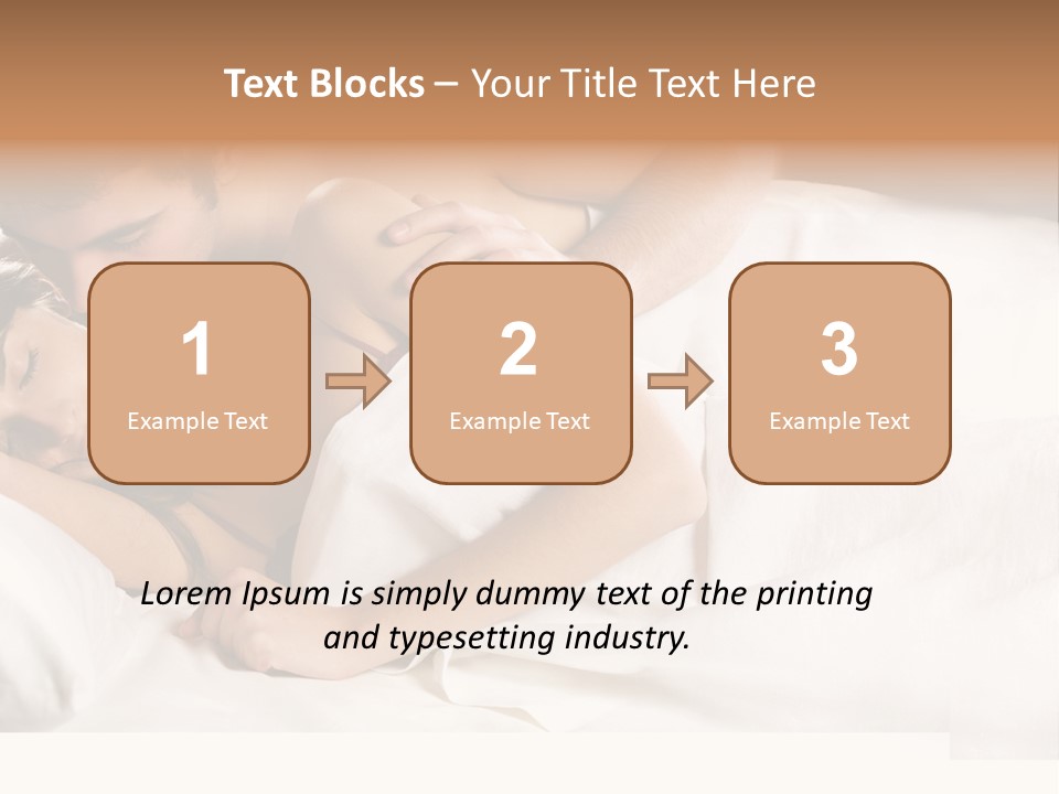 Young Couple Kissing And Hugging On The Bed In Bedroom PowerPoint Template