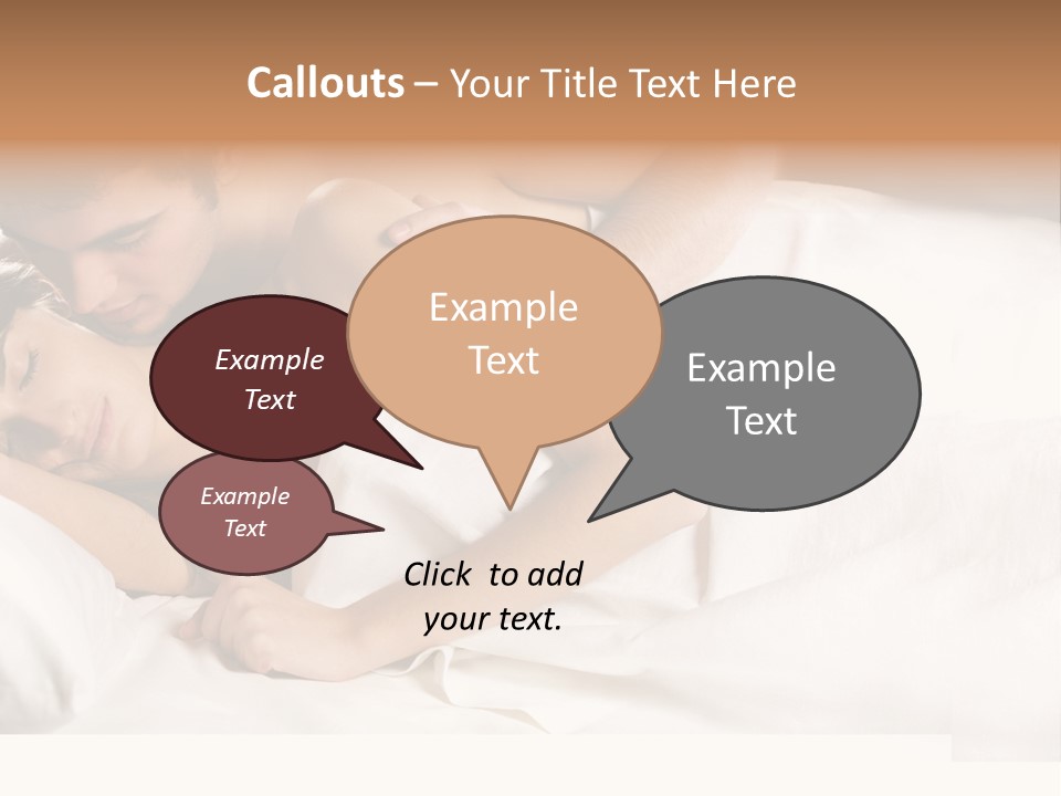 Young Couple Kissing And Hugging On The Bed In Bedroom PowerPoint Template