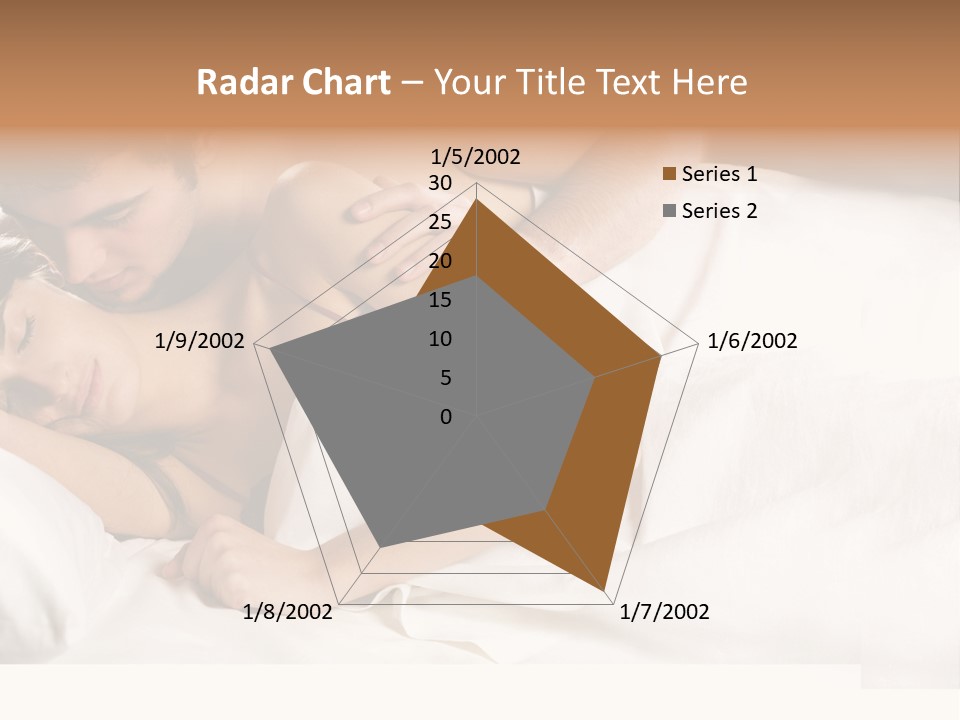 Young Couple Kissing And Hugging On The Bed In Bedroom PowerPoint Template