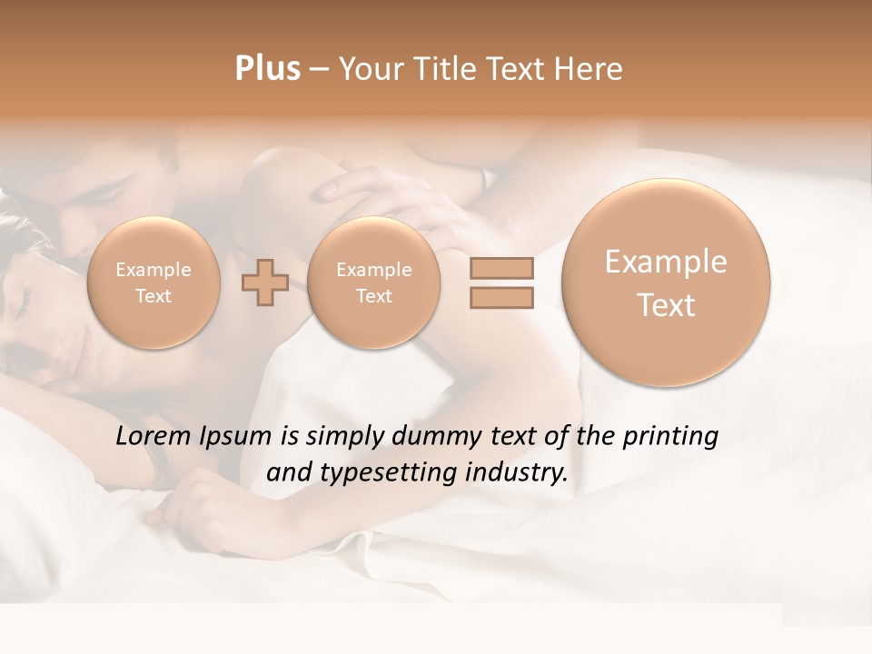 Young Couple Kissing And Hugging On The Bed In Bedroom PowerPoint Template