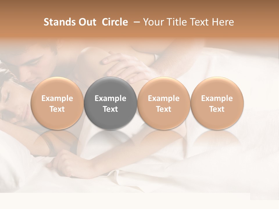 Young Couple Kissing And Hugging On The Bed In Bedroom PowerPoint Template