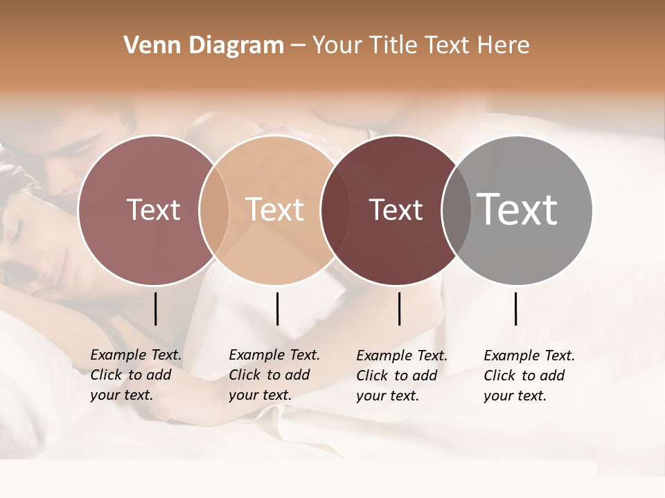 Young Couple Kissing And Hugging On The Bed In Bedroom PowerPoint Template