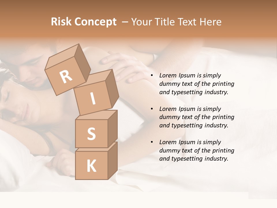 Young Couple Kissing And Hugging On The Bed In Bedroom PowerPoint Template