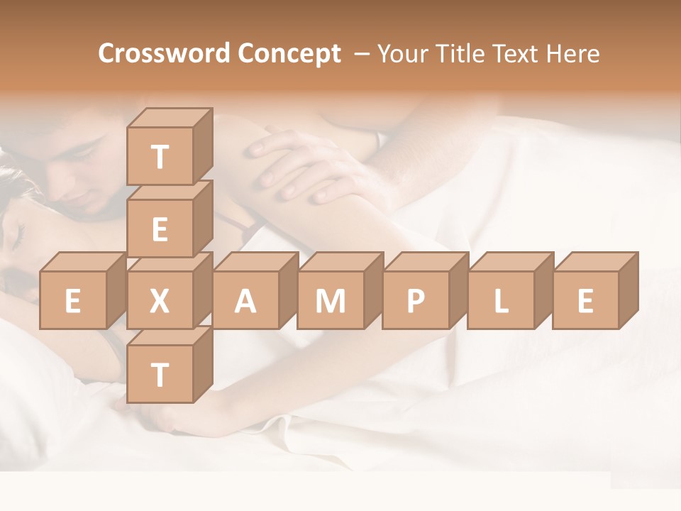 Young Couple Kissing And Hugging On The Bed In Bedroom PowerPoint Template