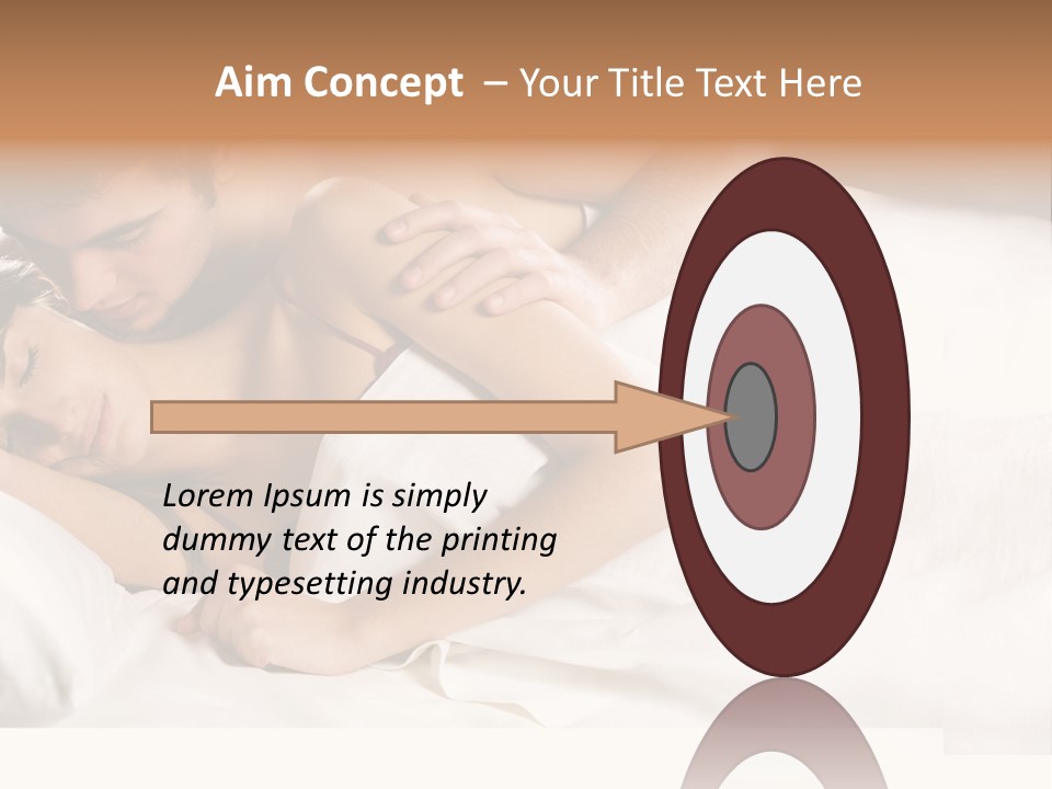 Young Couple Kissing And Hugging On The Bed In Bedroom PowerPoint Template