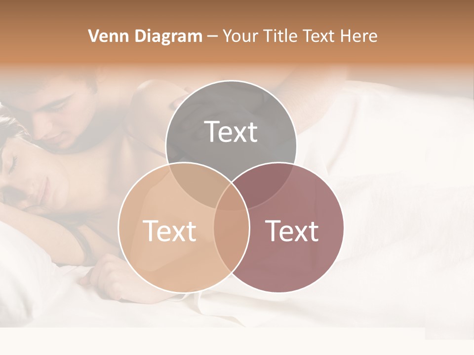 Young Couple Kissing And Hugging On The Bed In Bedroom PowerPoint Template