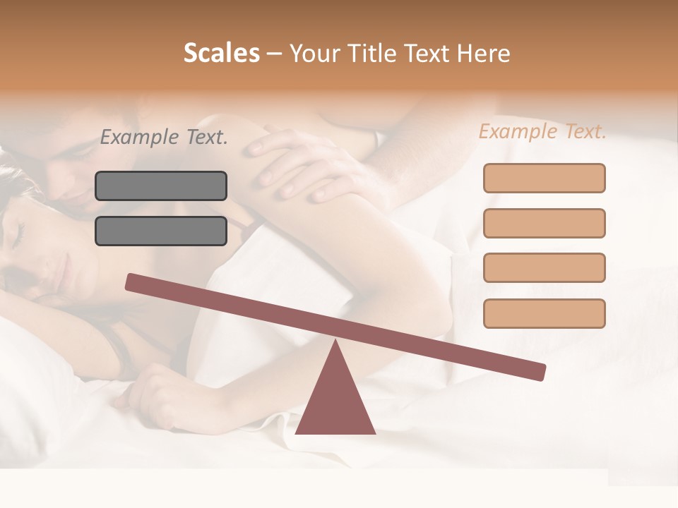 Young Couple Kissing And Hugging On The Bed In Bedroom PowerPoint Template