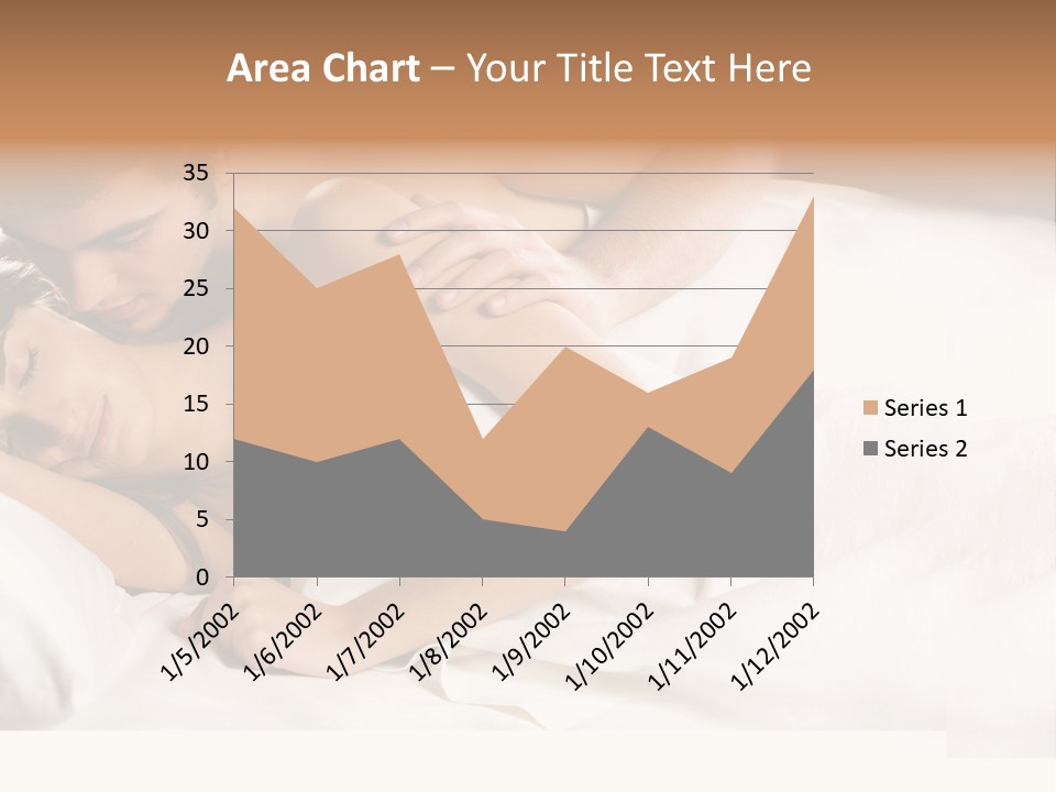 Young Couple Kissing And Hugging On The Bed In Bedroom PowerPoint Template