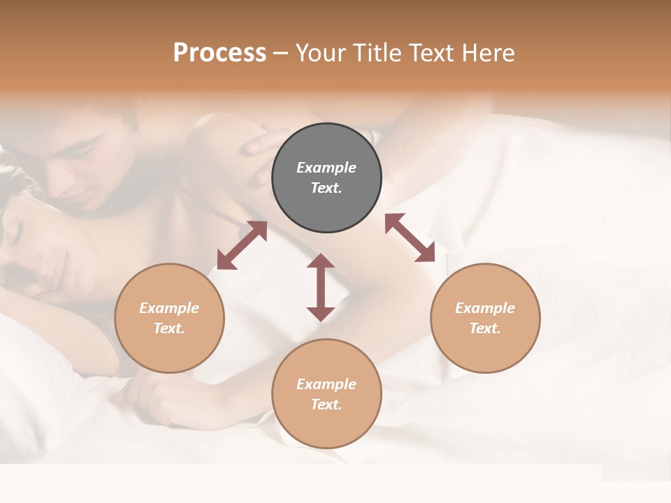 Young Couple Kissing And Hugging On The Bed In Bedroom PowerPoint Template