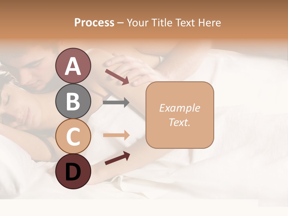 Young Couple Kissing And Hugging On The Bed In Bedroom PowerPoint Template