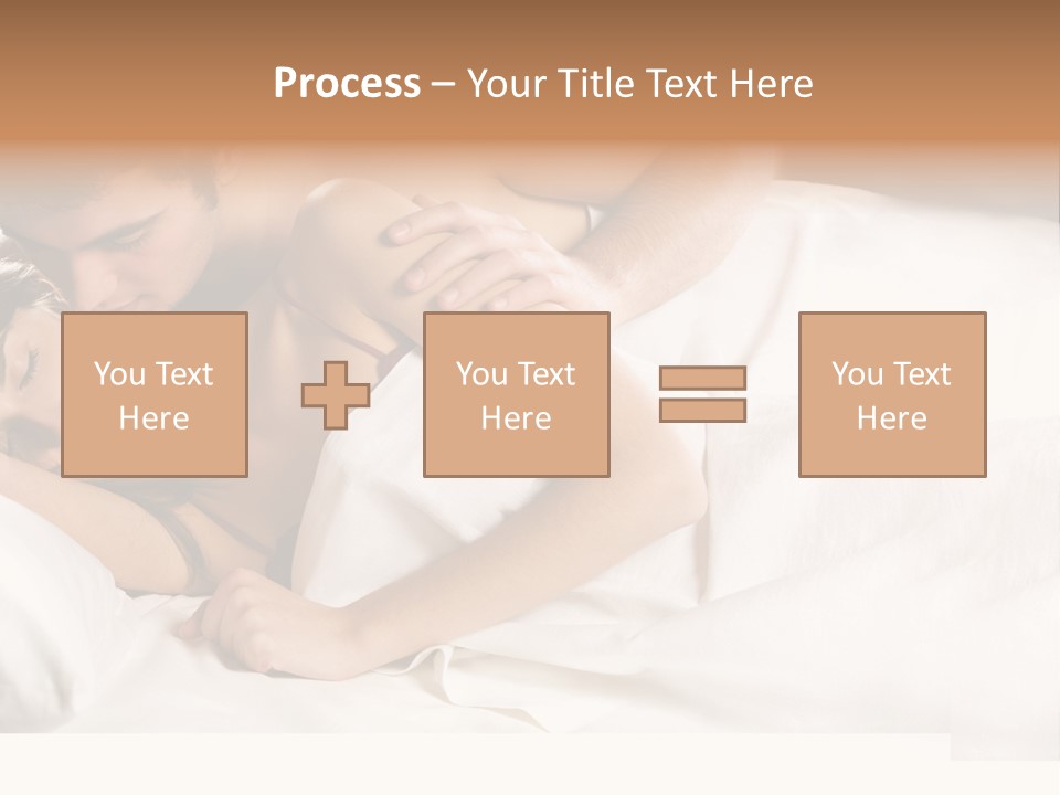 Young Couple Kissing And Hugging On The Bed In Bedroom PowerPoint Template