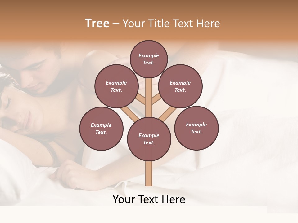 Young Couple Kissing And Hugging On The Bed In Bedroom PowerPoint Template