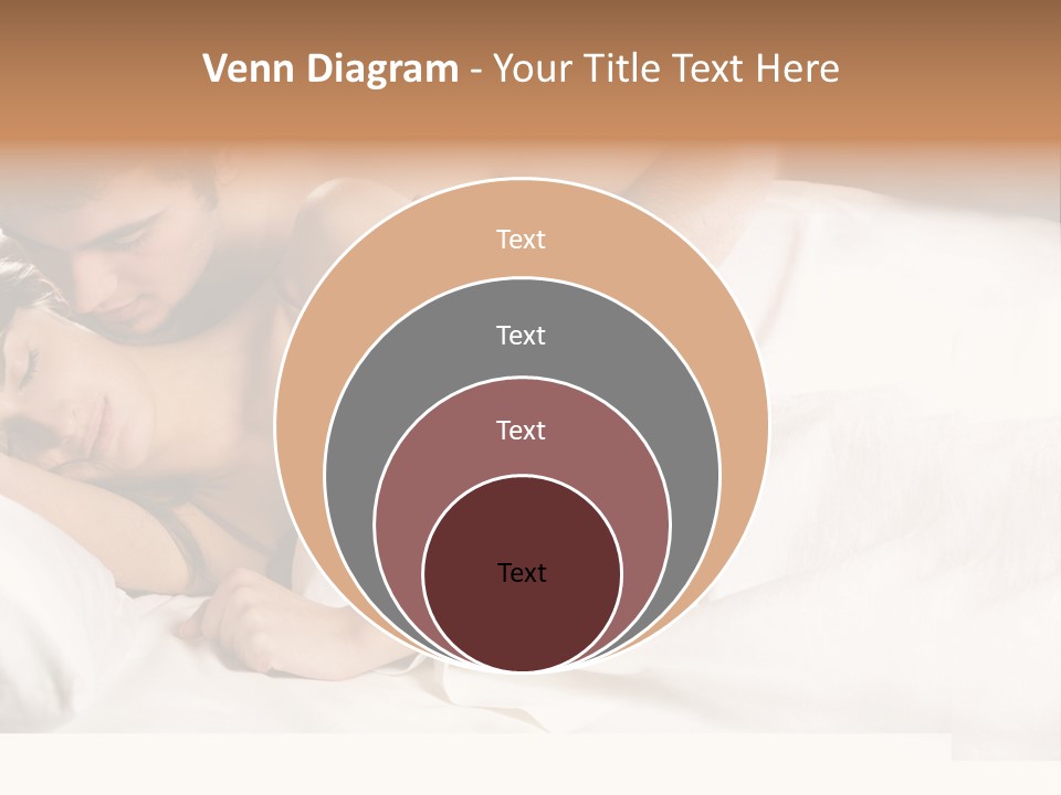 Young Couple Kissing And Hugging On The Bed In Bedroom PowerPoint Template