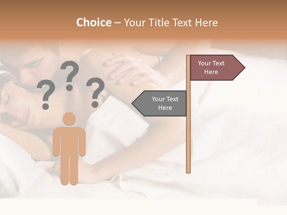 Young Couple Kissing And Hugging On The Bed In Bedroom PowerPoint Template