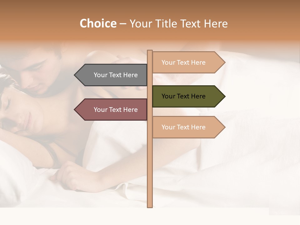 Young Couple Kissing And Hugging On The Bed In Bedroom PowerPoint Template