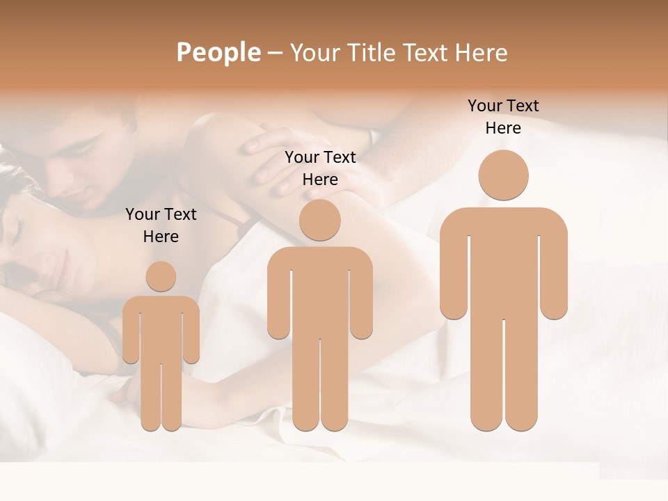 Young Couple Kissing And Hugging On The Bed In Bedroom PowerPoint Template